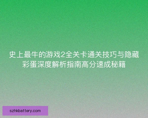 史上最牛的游戏2全关卡通关技巧与隐藏彩蛋深度解析指南高分速成秘籍