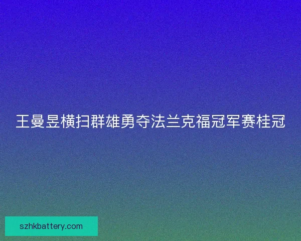 王曼昱横扫群雄勇夺法兰克福冠军赛桂冠