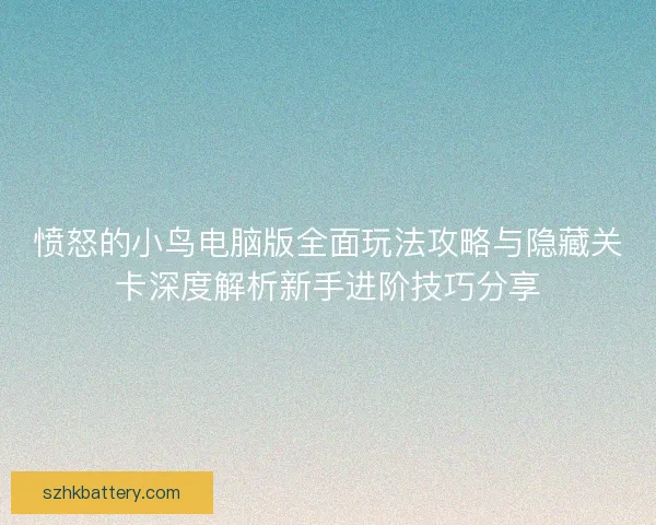 愤怒的小鸟电脑版全面玩法攻略与隐藏关卡深度解析新手进阶技巧分享