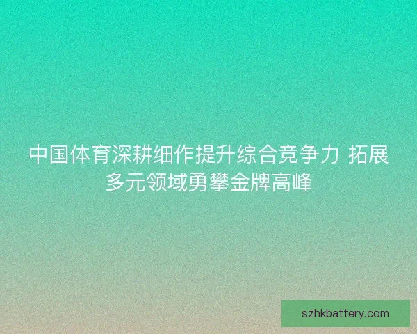 中国体育深耕细作提升综合竞争力 拓展多元领域勇攀金牌高峰